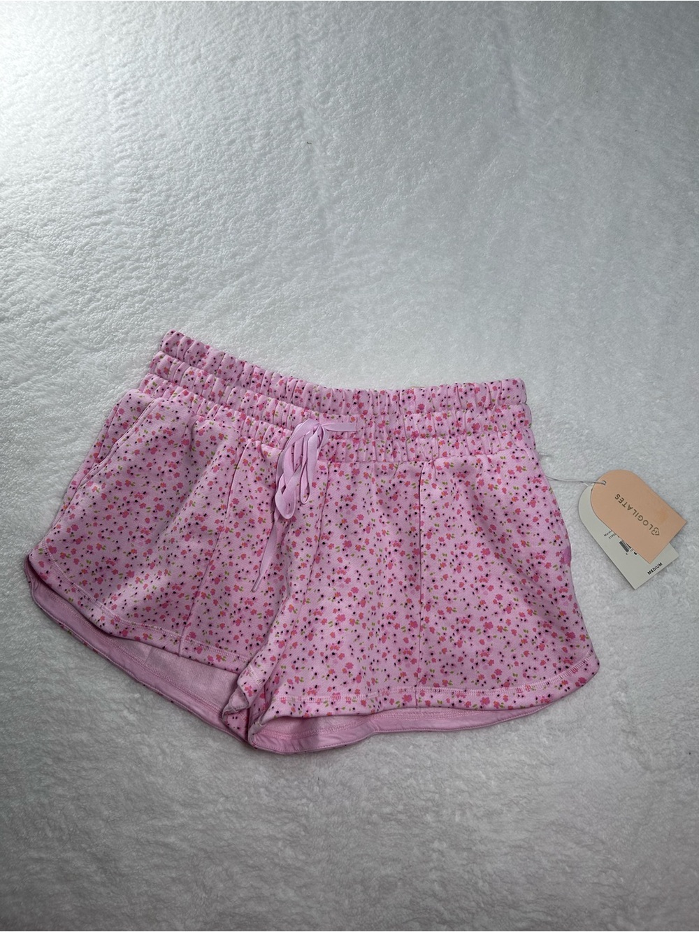 NWT Sz M Blogilates Women's Marshmallow Dolphin Shorts - Pink Floral Print HTF! - Picture 5 of 10